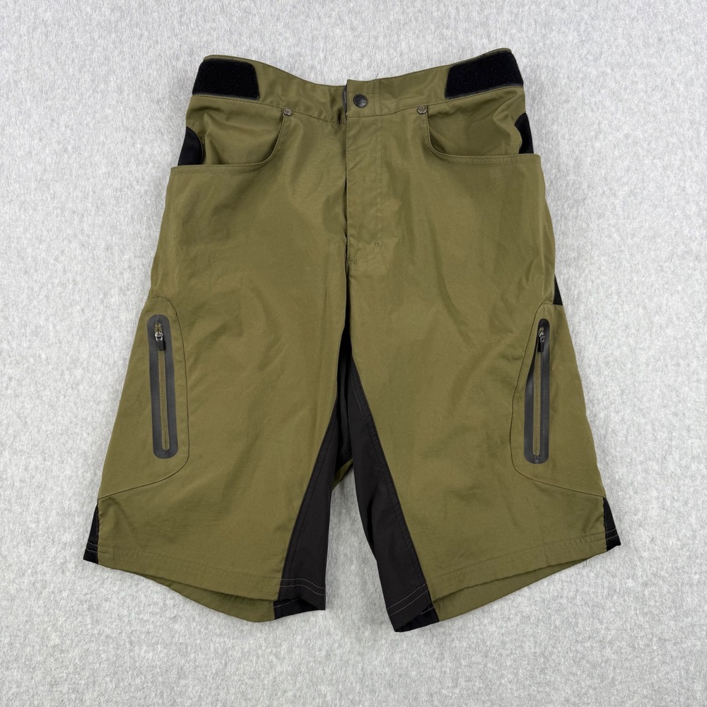 Zoic Shorts Mens Medium Green Cargo Ether Mountain Bike MTB Cycling 12" Inseam
